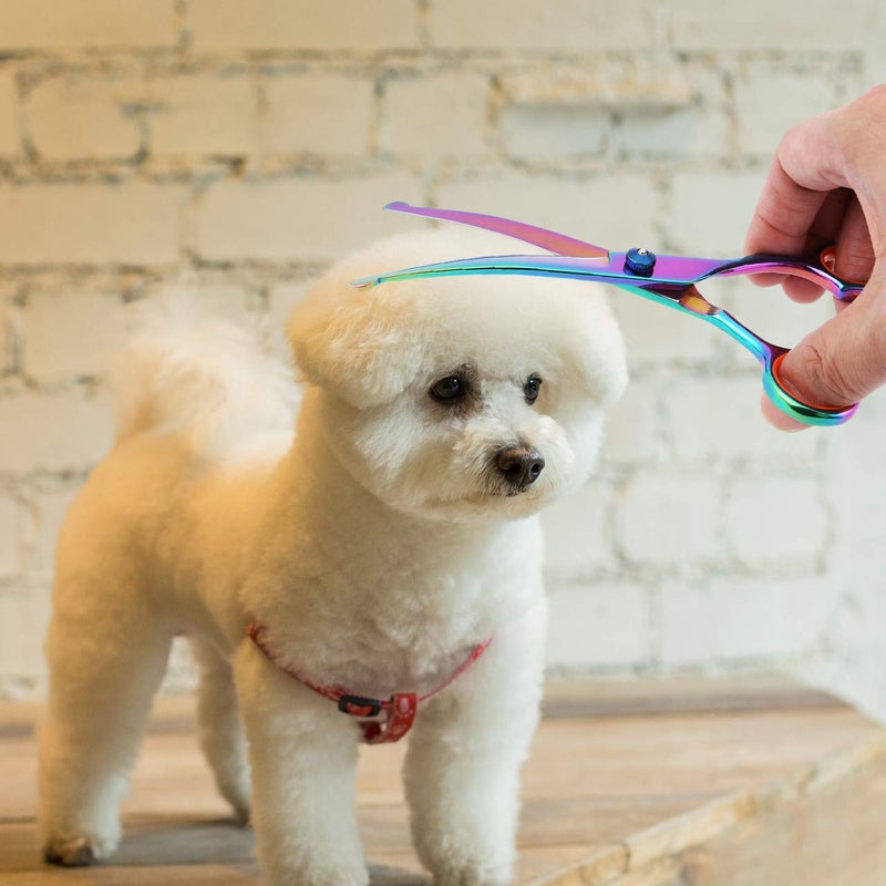 Mogoko Cat Dog Curved Scissors with Safe Round Tip, Stainless Steel Pet Grooming Shears - Image 2